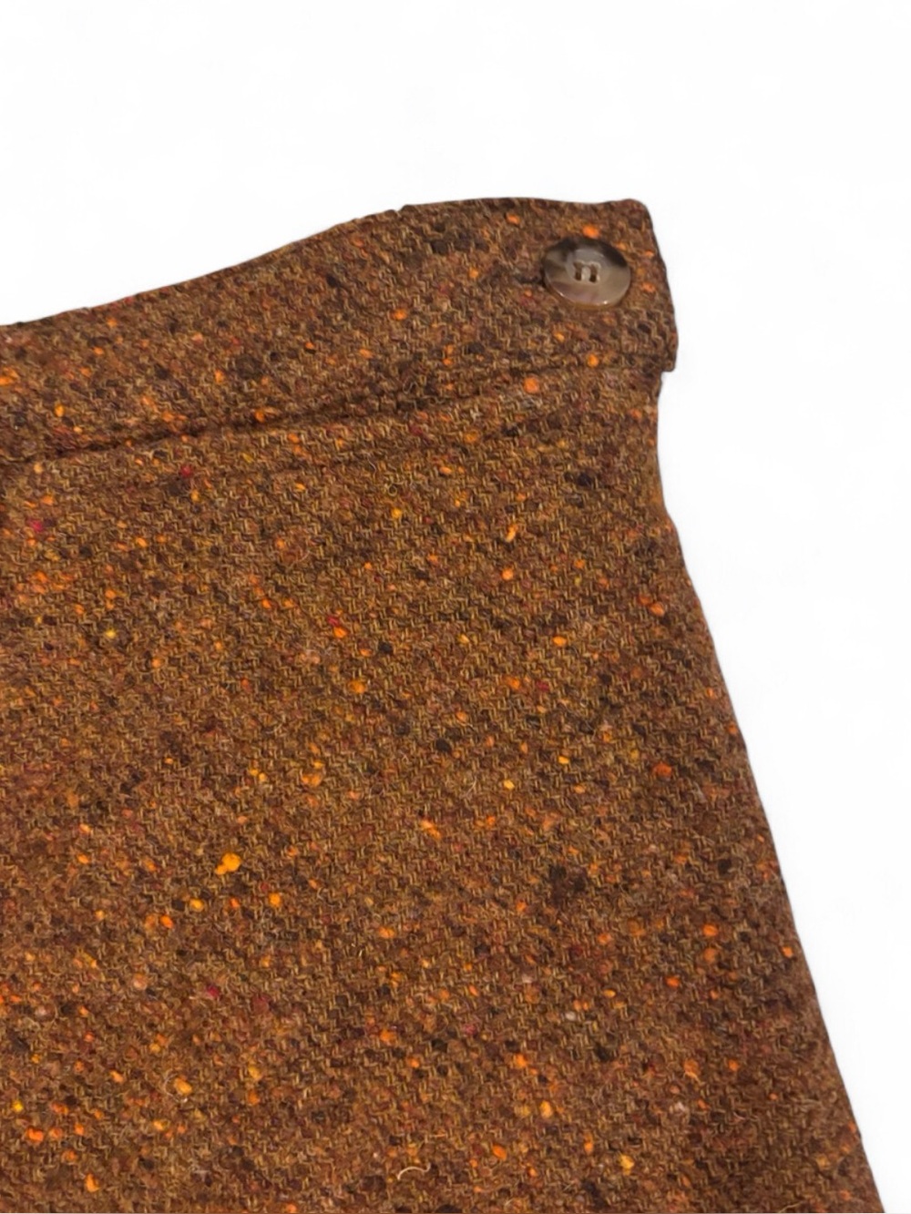 Weekend MaxMara Brown Wool Blend Tweed Pleated A-Line Skirt made in Italy Size 8 - Picture 5 of 9
